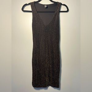 • Forever 21 Sparkly Shimmer Dress Gold and Black